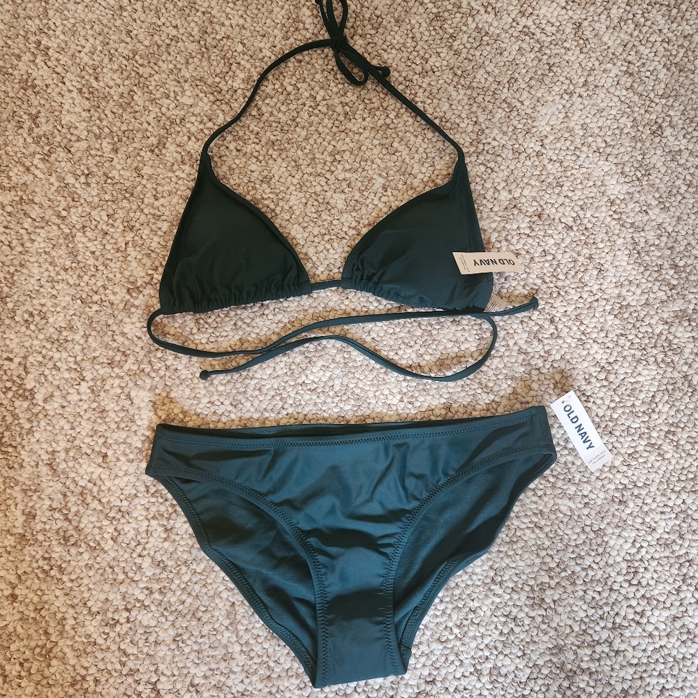 Old Navy Green Triangle Bikini Set NWT